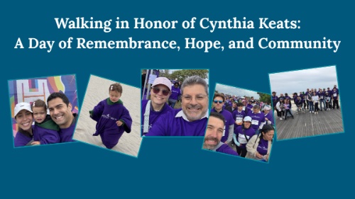 Keats family, friends, and coworkers honoring Cynthia Keats at the 2026 Lustgarten Walk at Jones Beach